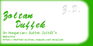 zoltan duffek business card